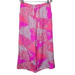 Alice & Trixie by Angela George 100% Silk Wide Leg Pants Women's Size S USA Boho
